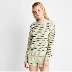 Women's Crewneck Open Stitch Sweater - Future Collective with Jenee Nayl…